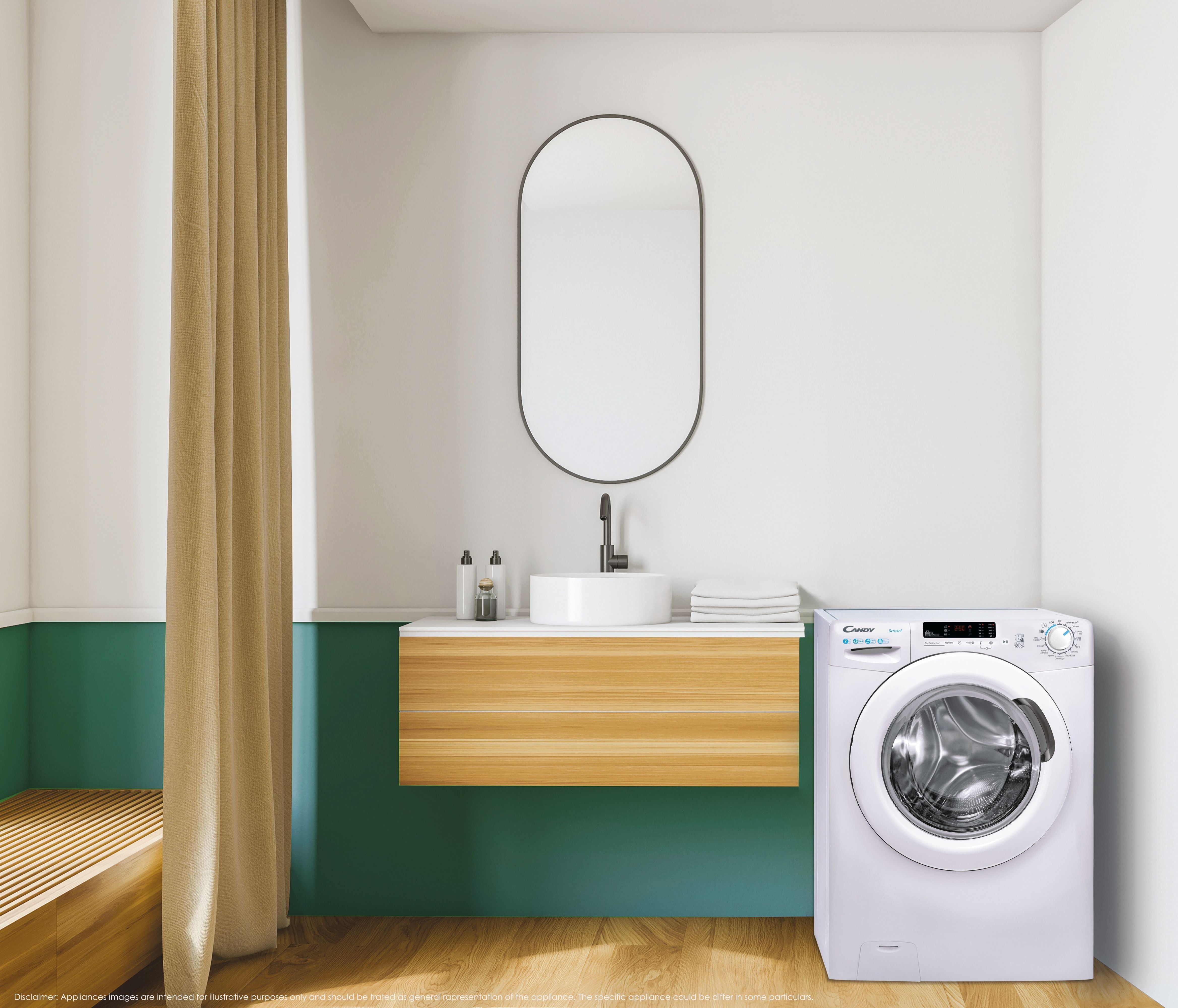 Lavatrice Libera Installazione Caricamento Frontale Candy Smart CS1272DW3/1-11 7 kg 1200 Giri/min Bianco Classe C