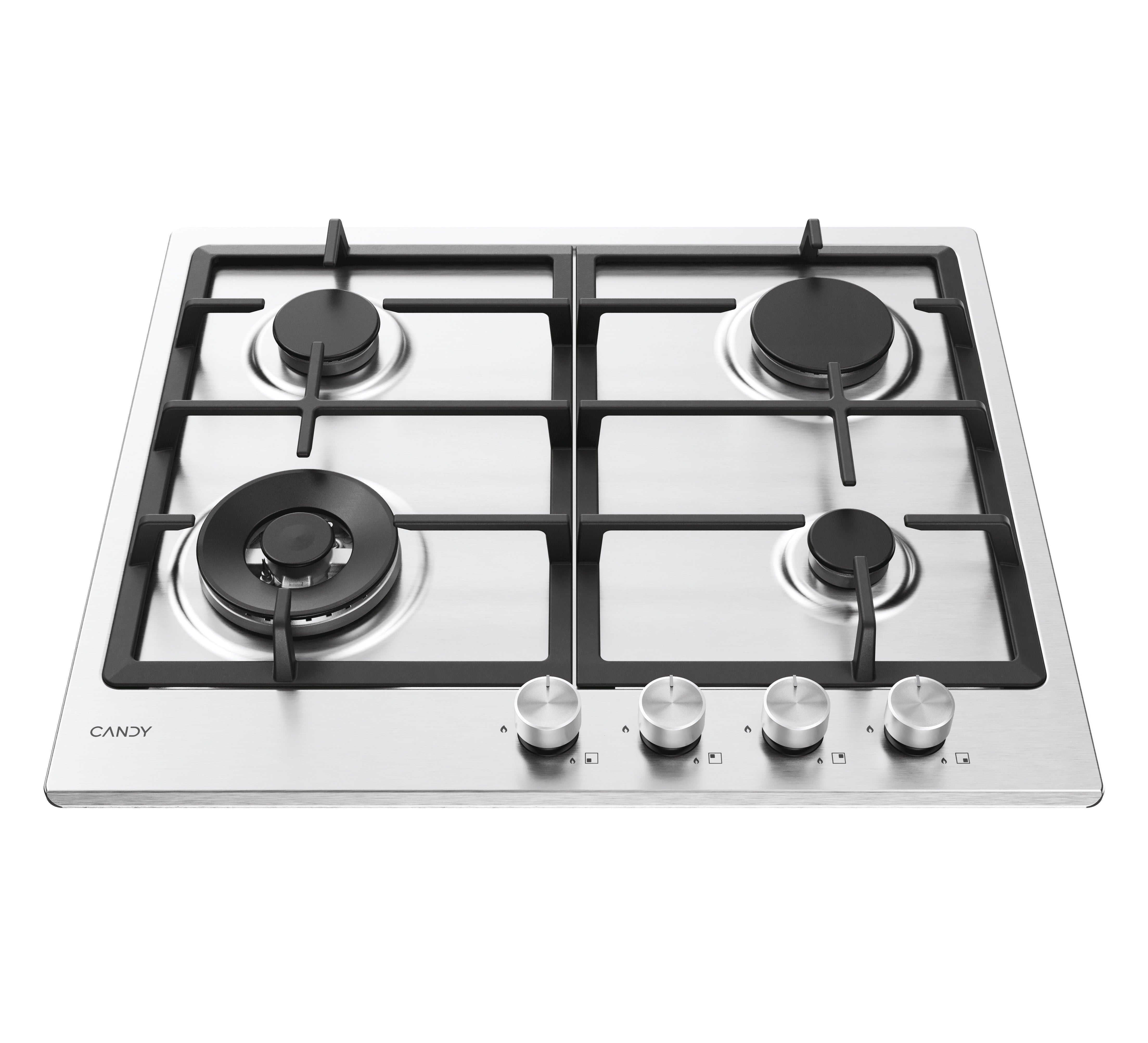 Piano Cottura a Gas Da Incasso Candy Moderna CHG6BF4WTX Acciaio Inox 60 cm Gas 4 Fornello(i)