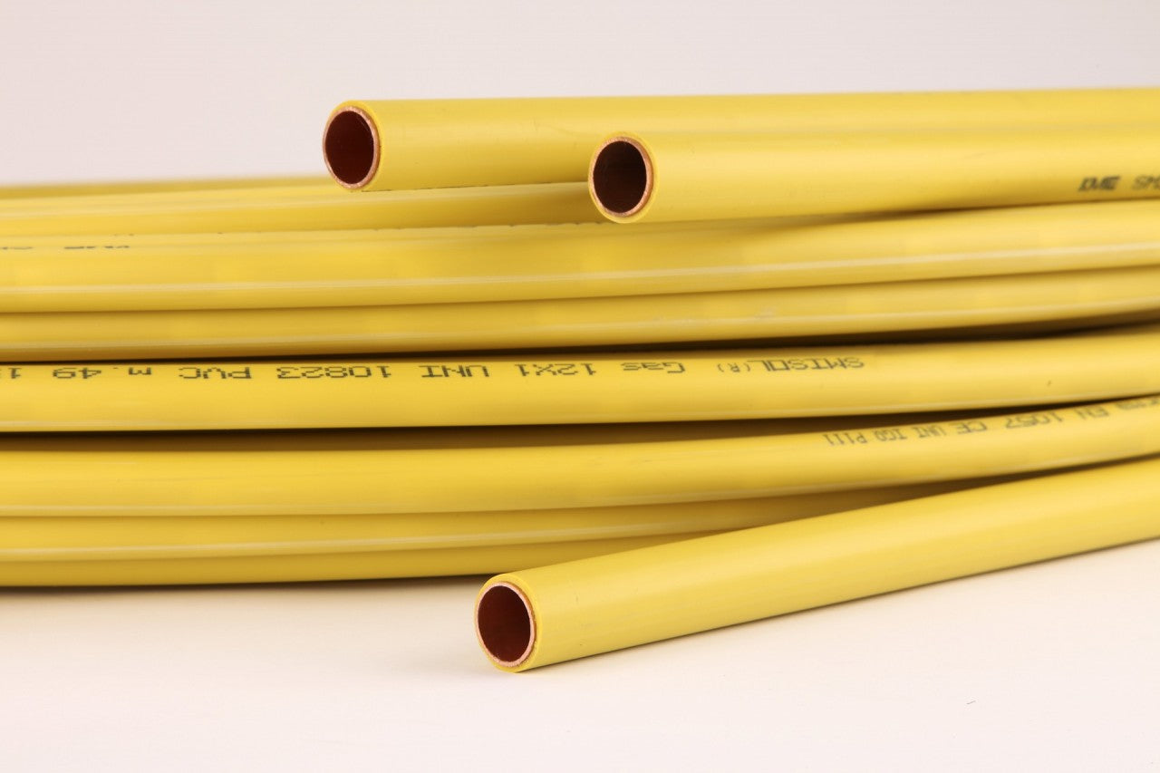 KME Tubo Rame Rivestito in PVC Smisol Gas Da 25 Mt. Diametro 22x1