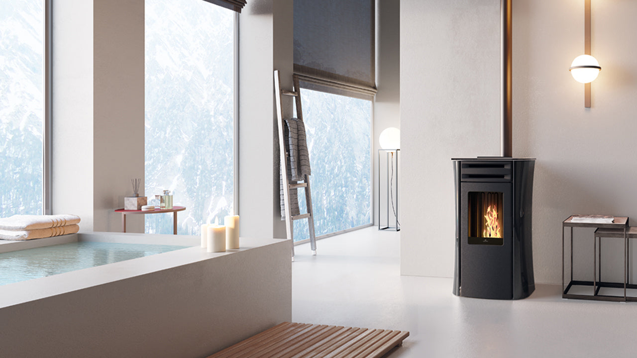 Stufa a Pellet EdilKamin Modello Dania Air Tight Da 6 Kw - Vari Colori