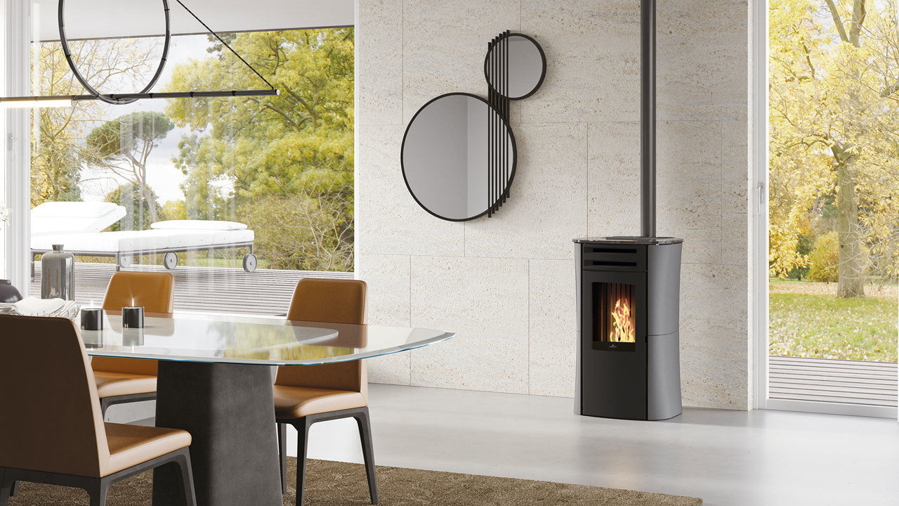 Stufa a Pellet EdilKamin Modello Dania Air Tight Da 6 Kw - Vari Colori