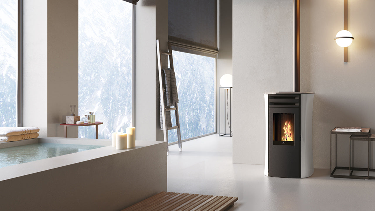 Stufa a Pellet EdilKamin Modello Dania Air Tight Da 6 Kw - Vari Colori
