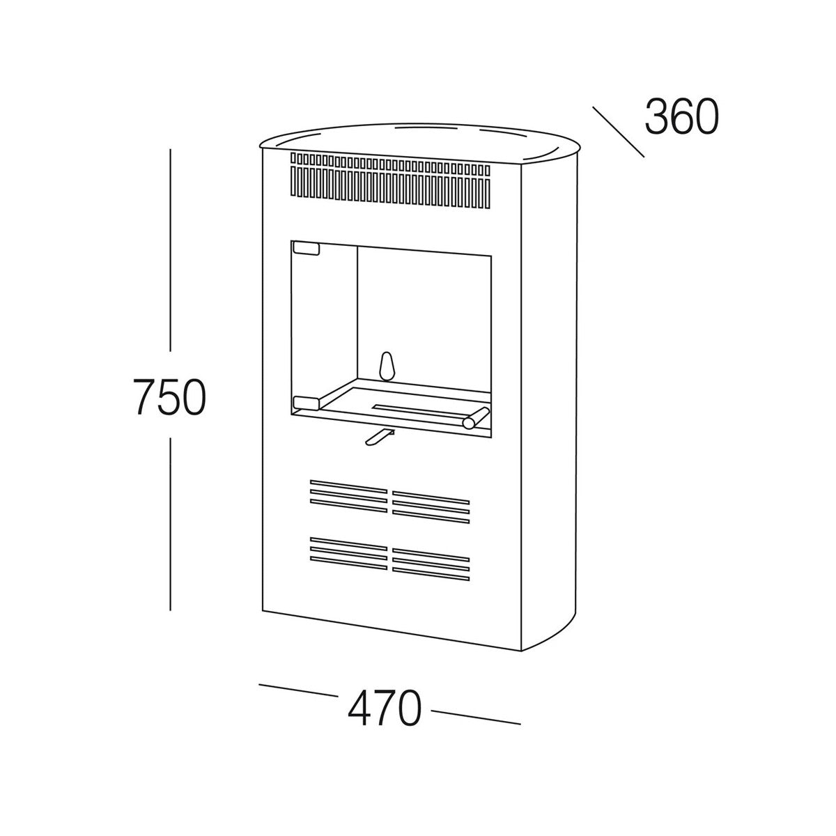 TECNOAIR SYSTEM Stufa a Bioetanolo Modello Ruby Elegance da 3 kW - Colore Bordeaux