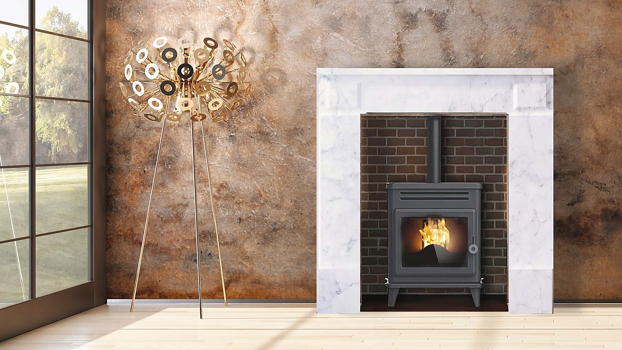 Stufa a Pellet EdilKamin Modello Lille 7 Evo Da 6,5 Kw in Ghisa Nera Bocciardata