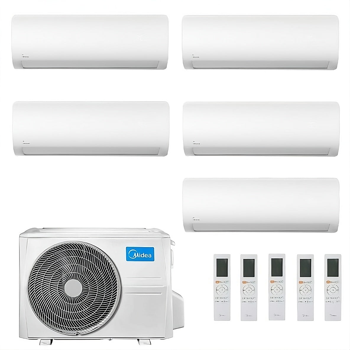 Condizionatore Climatizzatore Midea Penta Split Inverter R-32 Xtreme Pro Green 9000+9000+12000+12000+12000 BTU Con M5OE-42HFN8-Q Wi-Fi Incluso