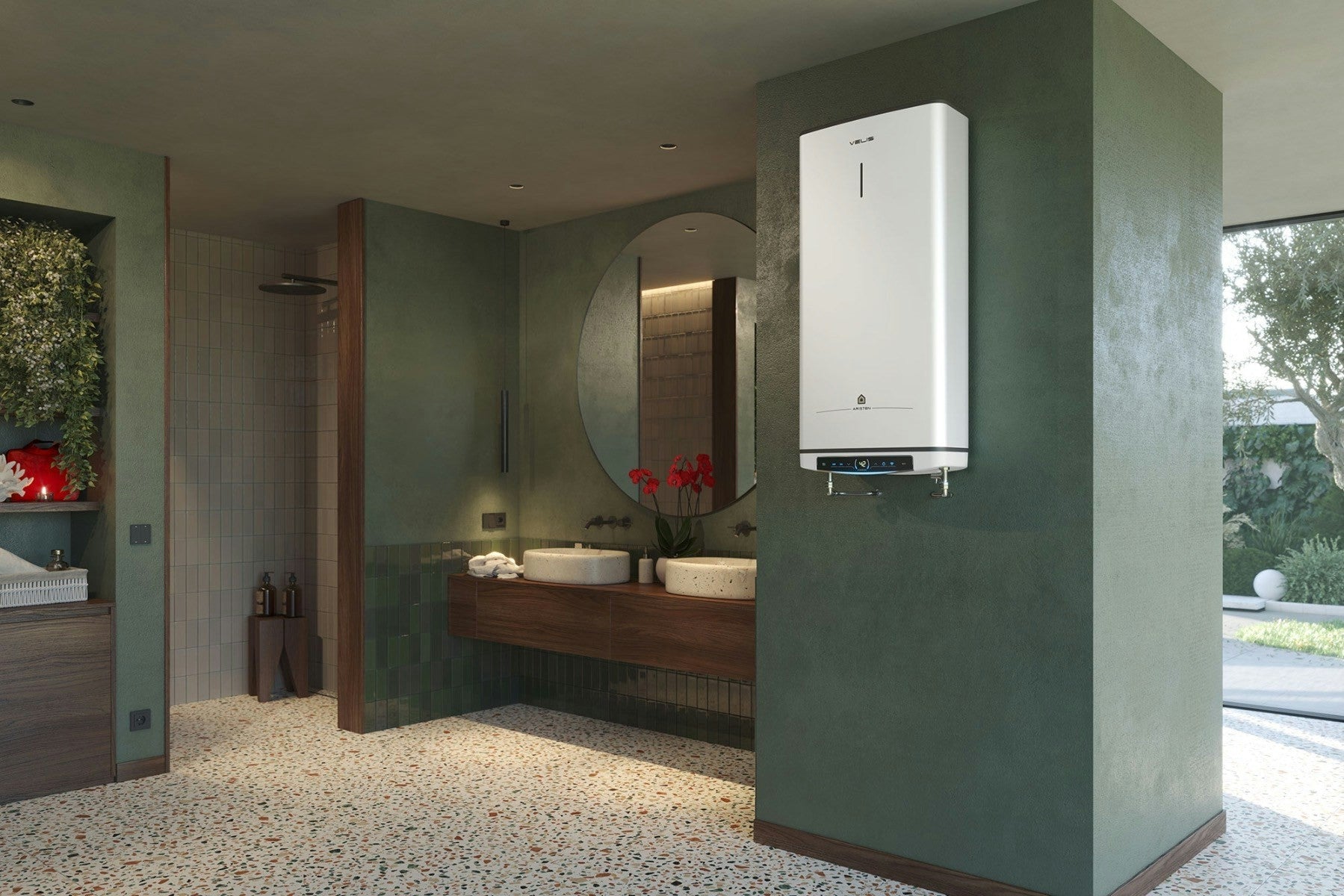 Scaldabagno Elettrico Ariston Velis Pro Dry Wi-Fi 100 Litri Doppio Serbatoio Cod. 3100910 - Wi-Fi Integrato