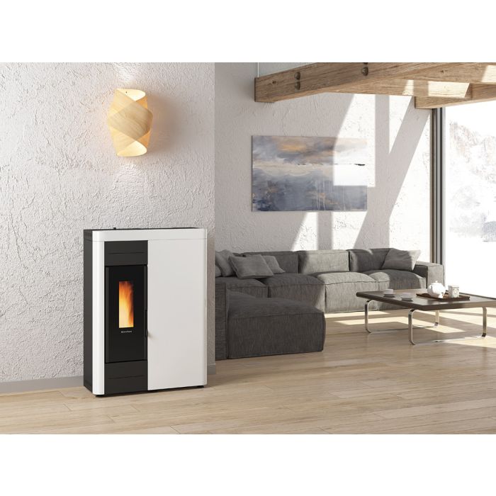 Termostufa A Pellet Slim La Nordica Extraflame Modello VIRNA IDRO 14,5 Kw Vari Colori